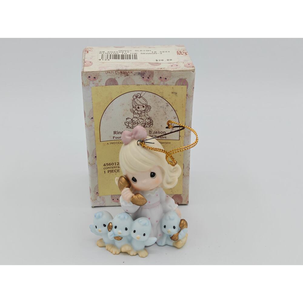 Precious Moments 456012 Ringing In The Season Enesco Porcelain Ornament 1998